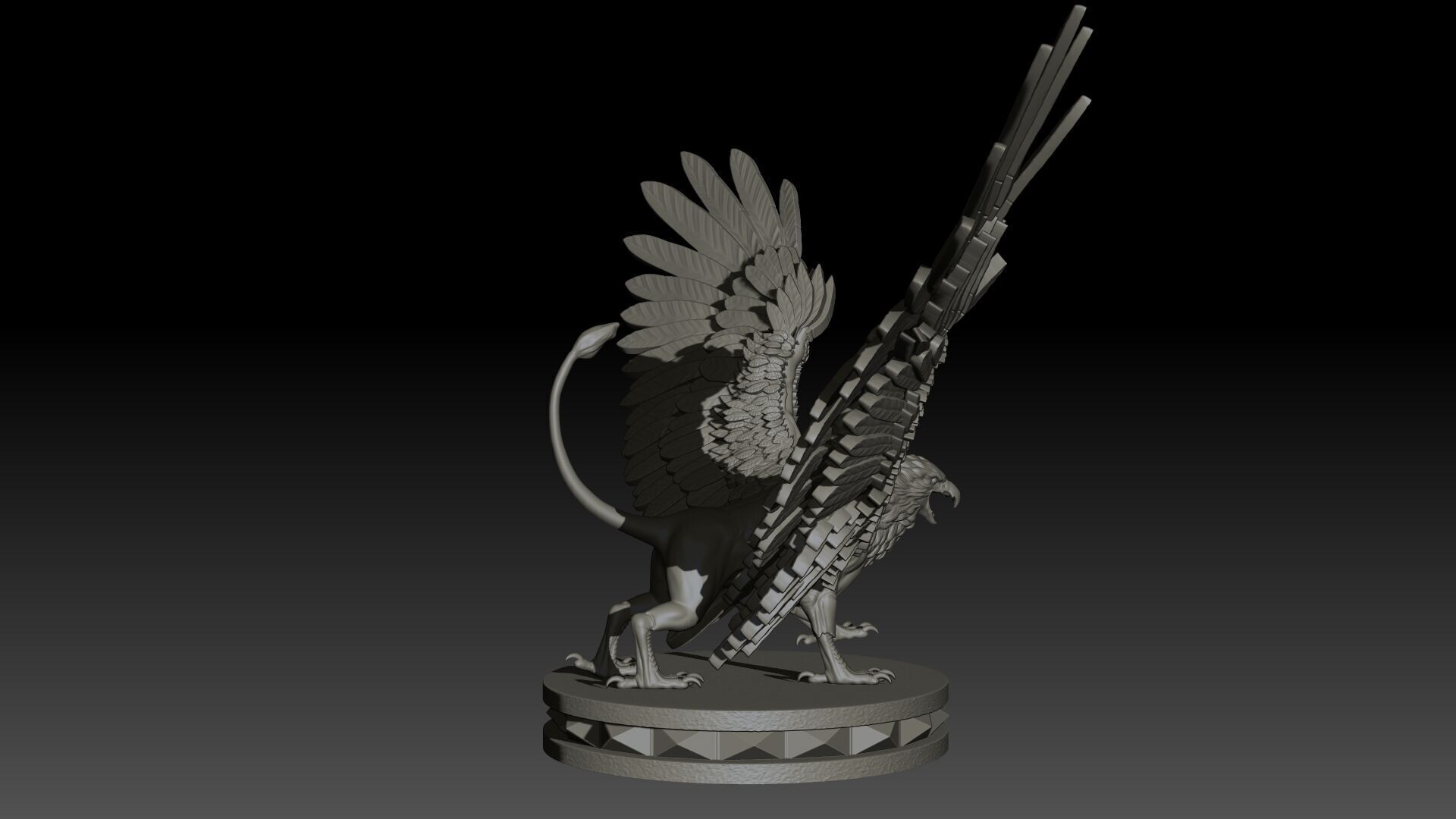Griffon High Poly for 3d Print 3D print model_12