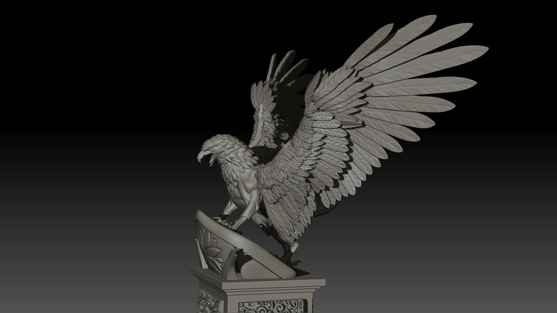 Griffon High Poly for 3d Print 3D print model_6