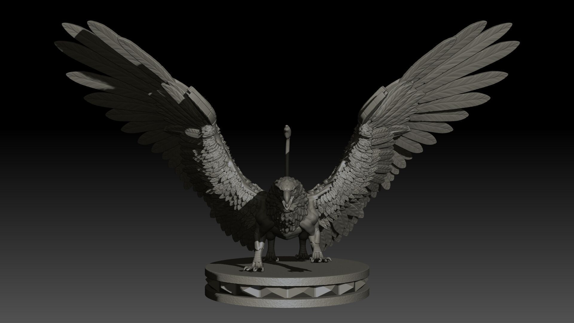 Griffon High Poly for 3d Print 3D print model_3