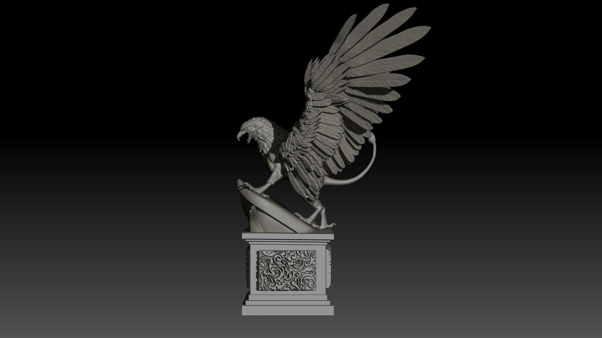 Griffon High Poly for 3d Print 3D print model_9