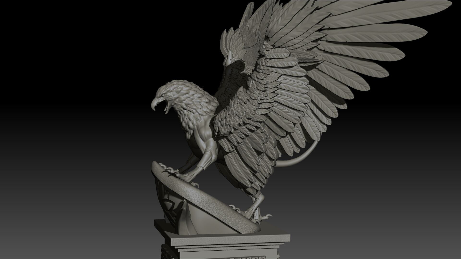 Griffon High Poly for 3d Print 3D print model_21