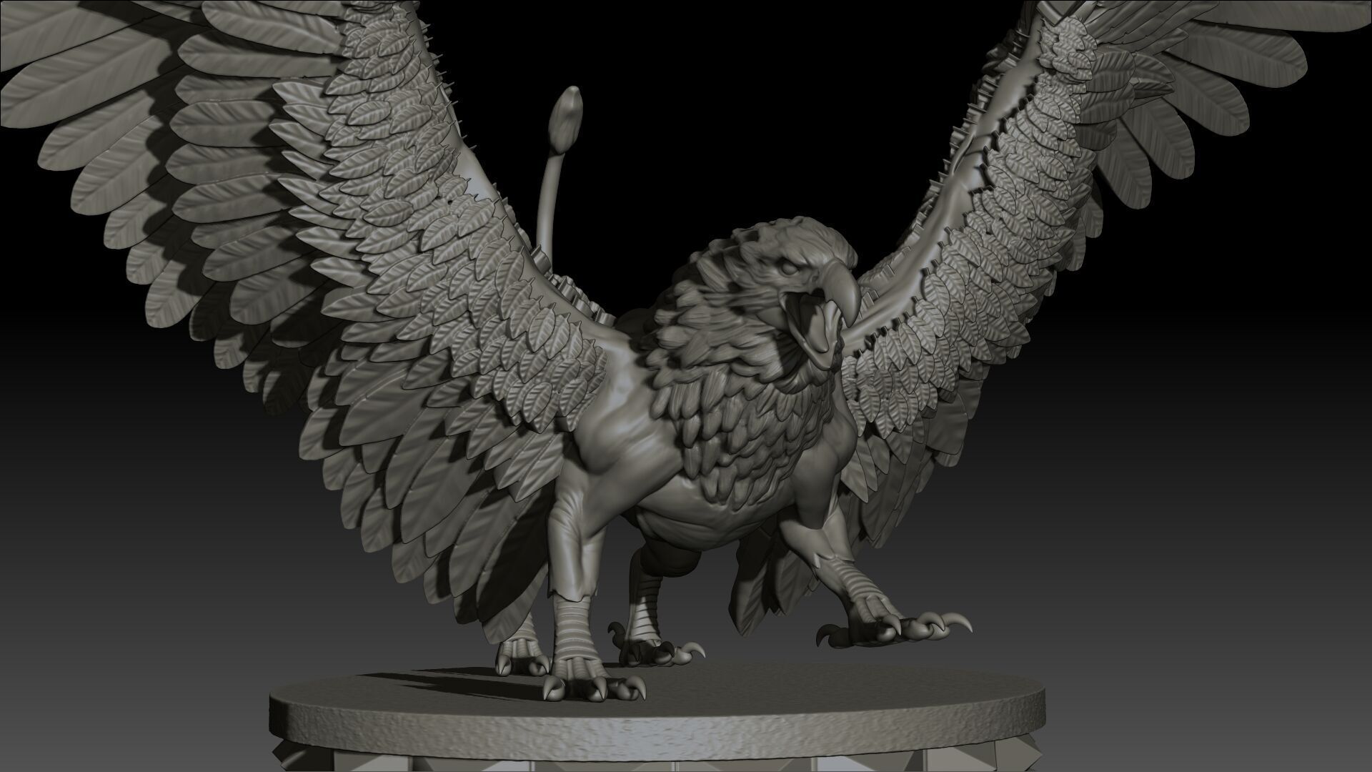 Griffon High Poly for 3d Print 3D print model_2