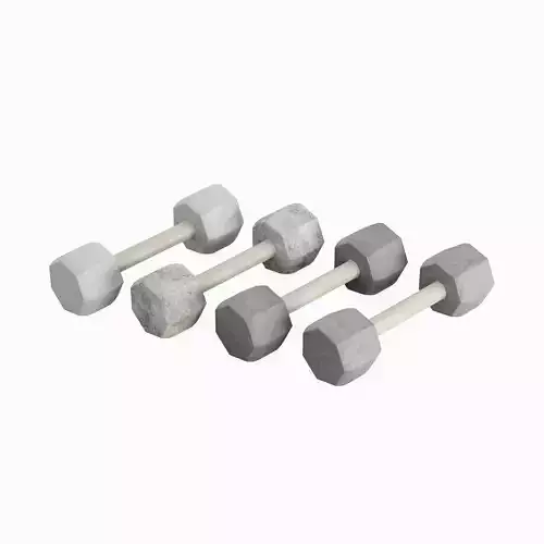 Concrete Dumbbell Set Low-poly 3D model