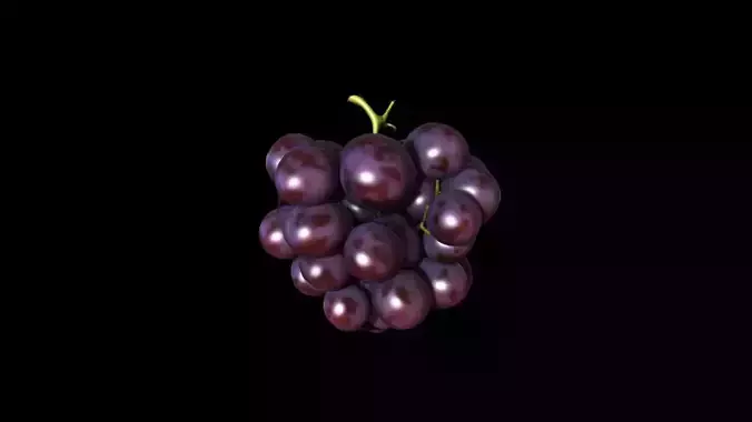  Fresh Grapes Red Blue Wet Grapes Bunch 3d Render
