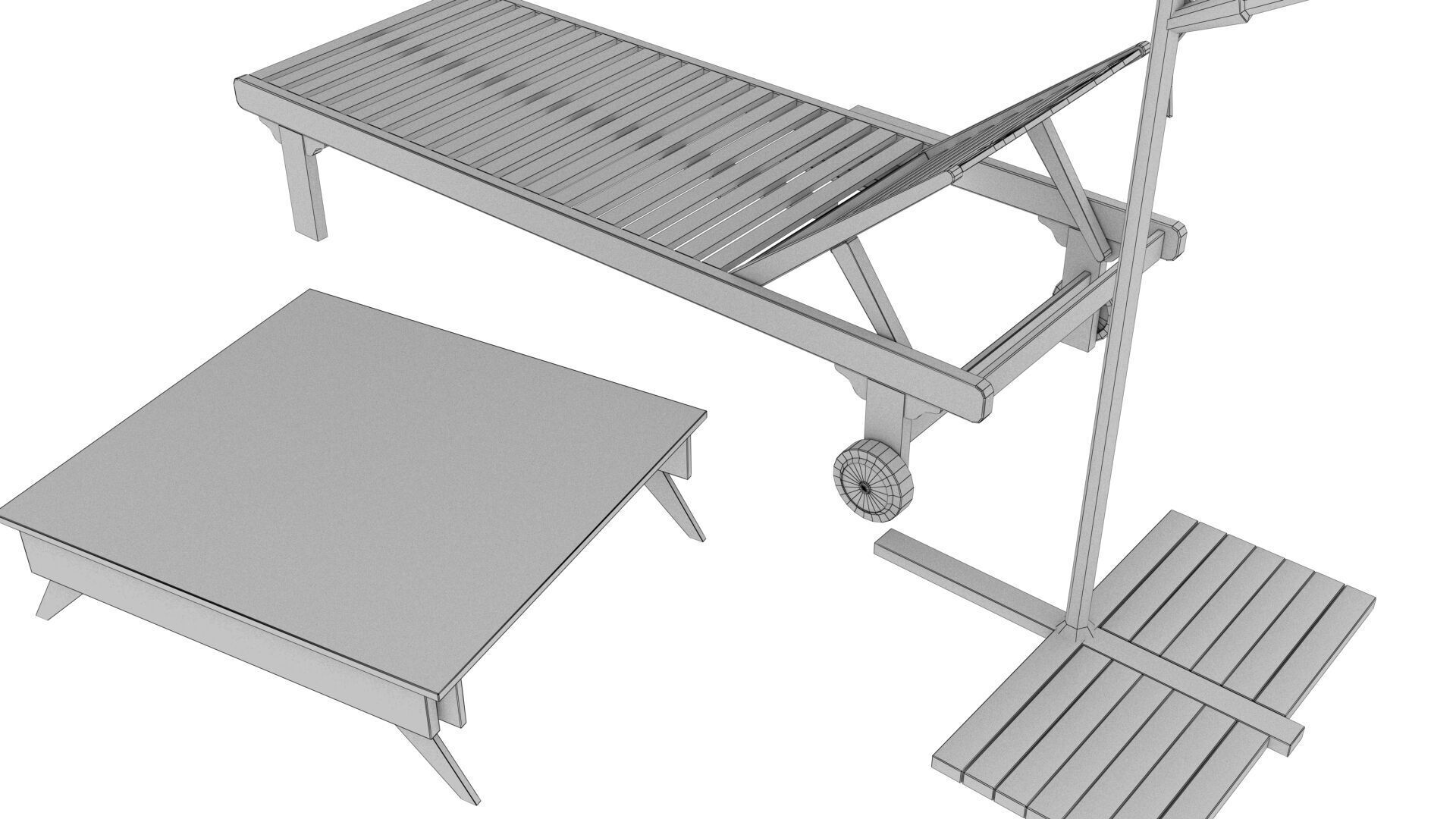 OUTDOOR FURNITURE 34 Low-poly 3D model_9