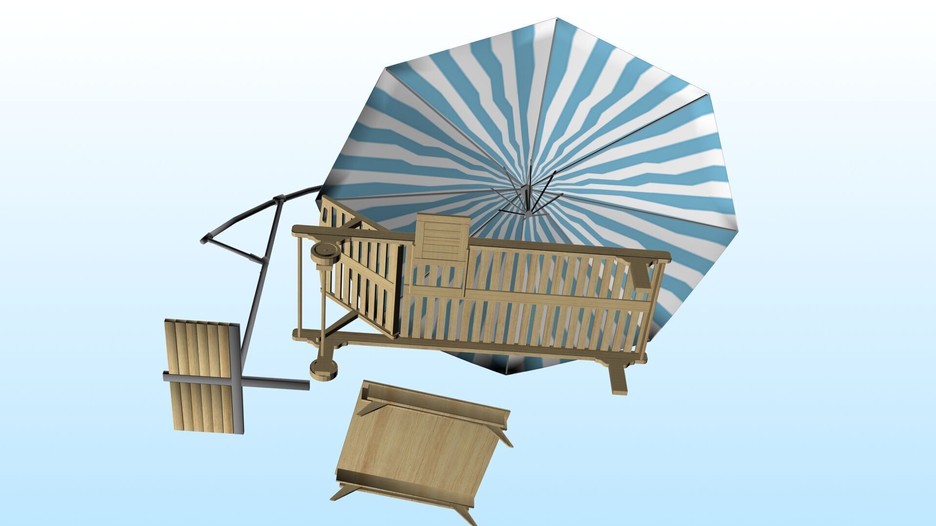 OUTDOOR FURNITURE 34 Low-poly 3D model_6