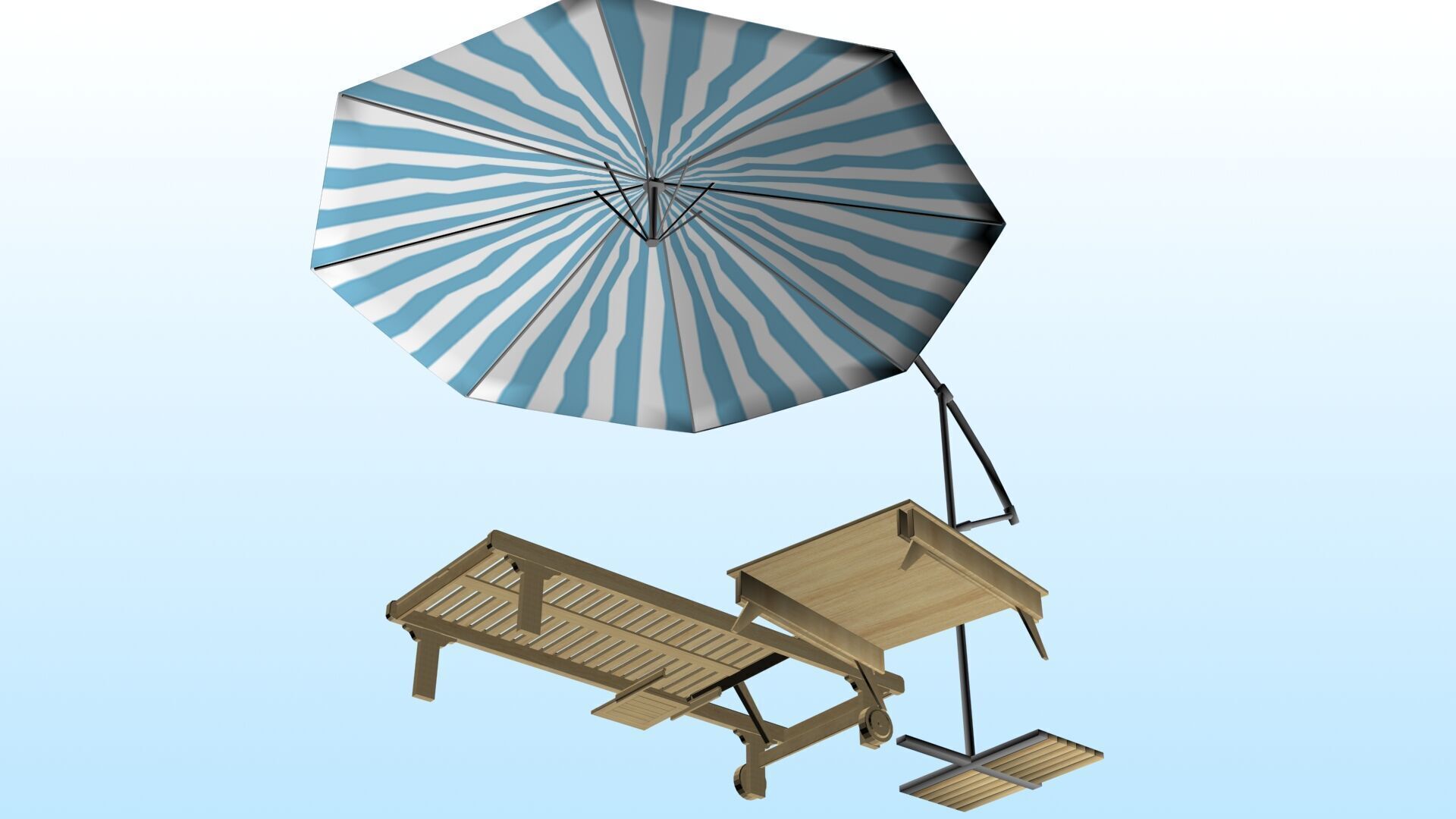 OUTDOOR FURNITURE 34 Low-poly 3D model_5