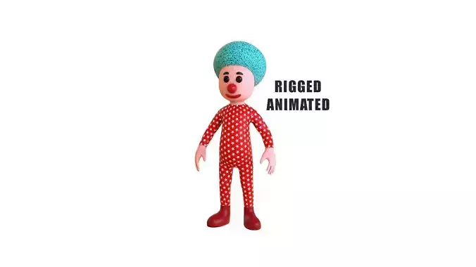 Low-Poly Clown 04 Animated Low-poly 3D model