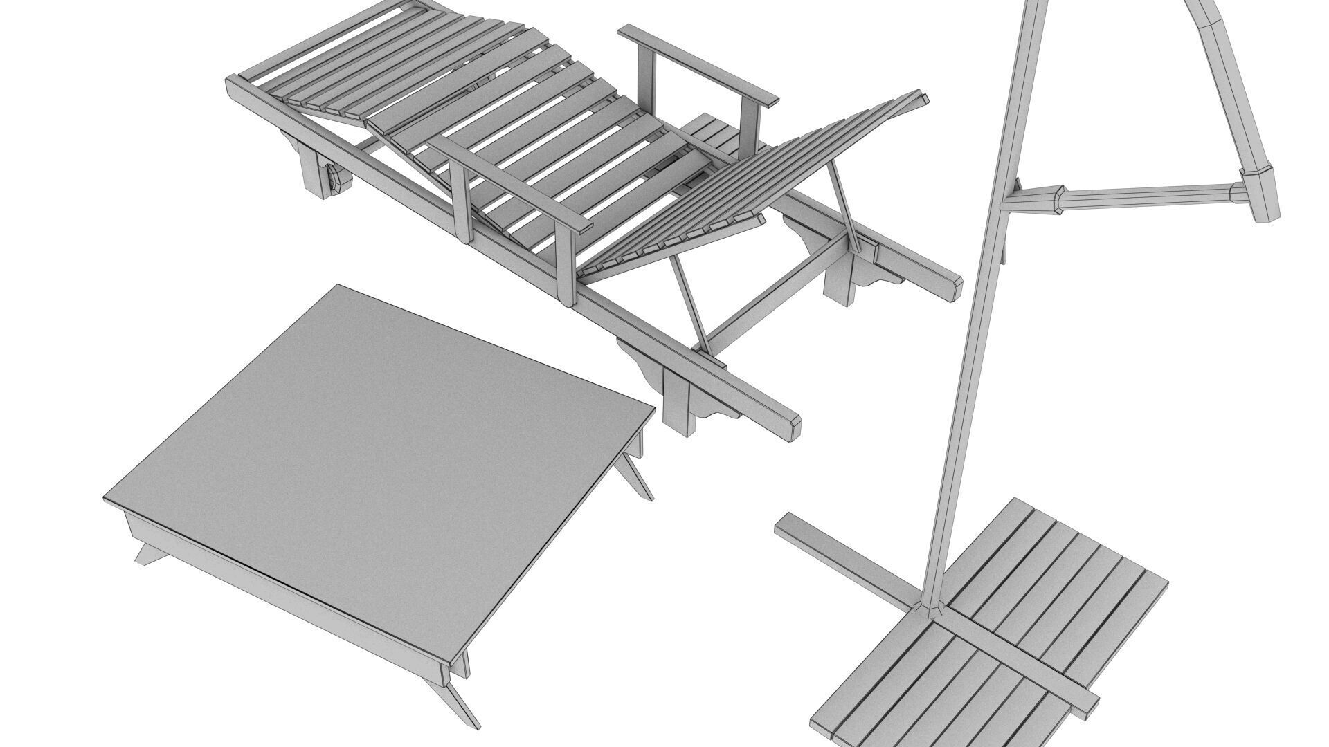 OUTDOOR FURNITURE 35 Low-poly 3D model_8