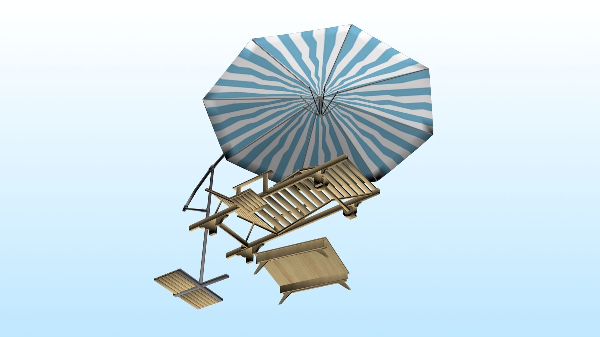 OUTDOOR FURNITURE 35 Low-poly 3D model_5