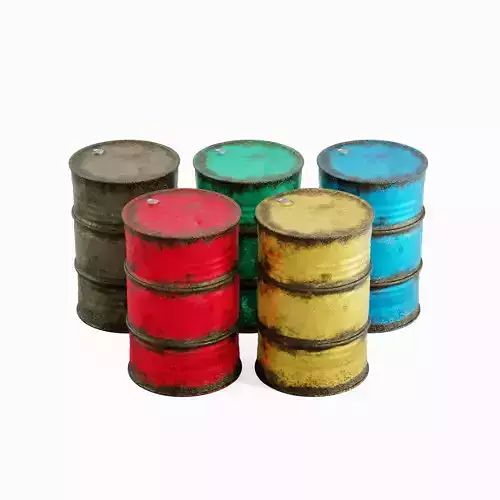 Used Steel Barrel Set 3D model