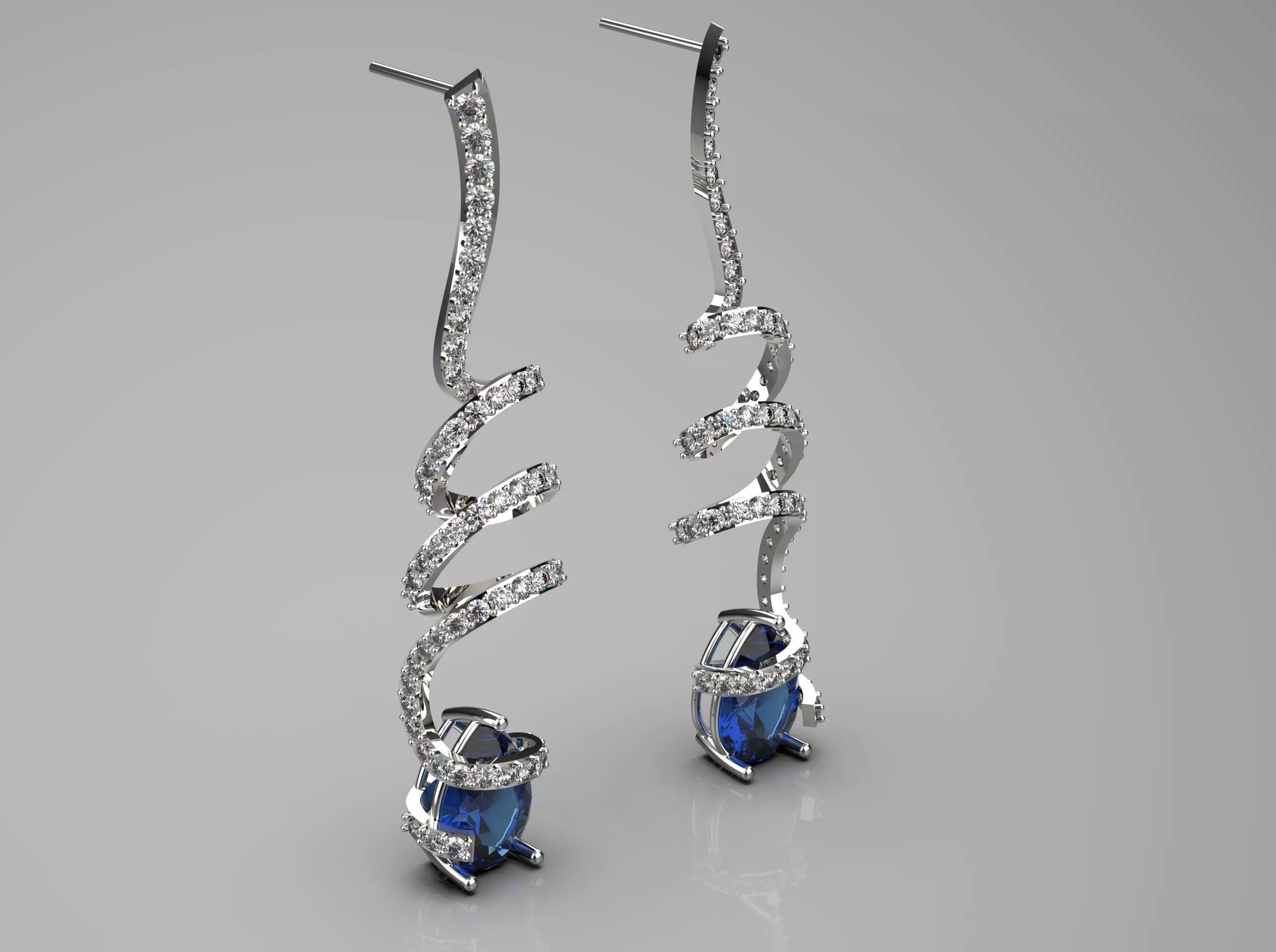 woman luxury diamond earring je0091 3D print model