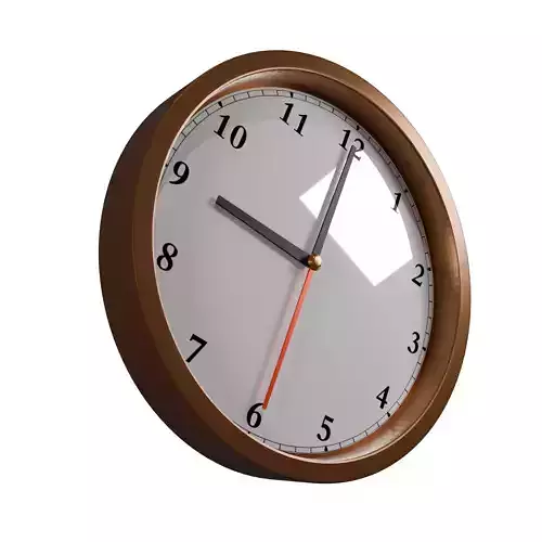 Realistic Wall Clock 3D Model Omega Style  Low-Poly  