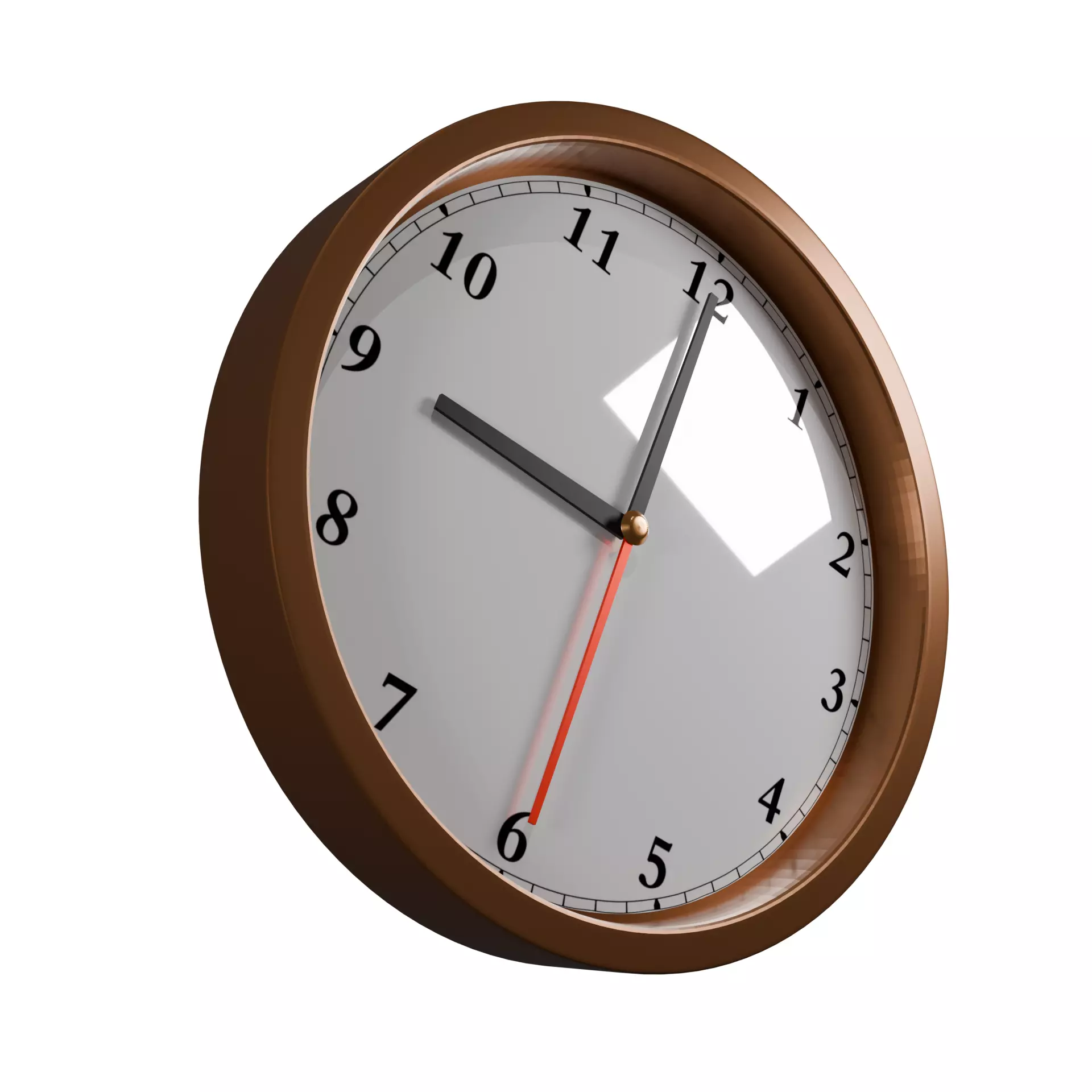 Realistic Wall Clock 3D Model Omega Style Low-Poly Free 3D model_0