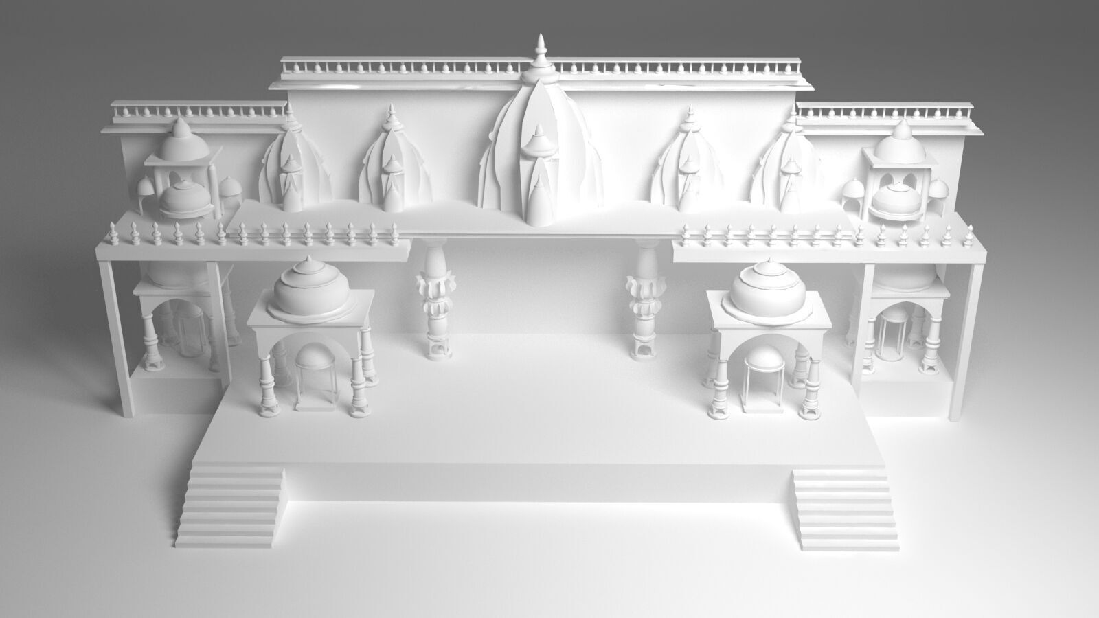 Indian Wedding Stage 3D model_7