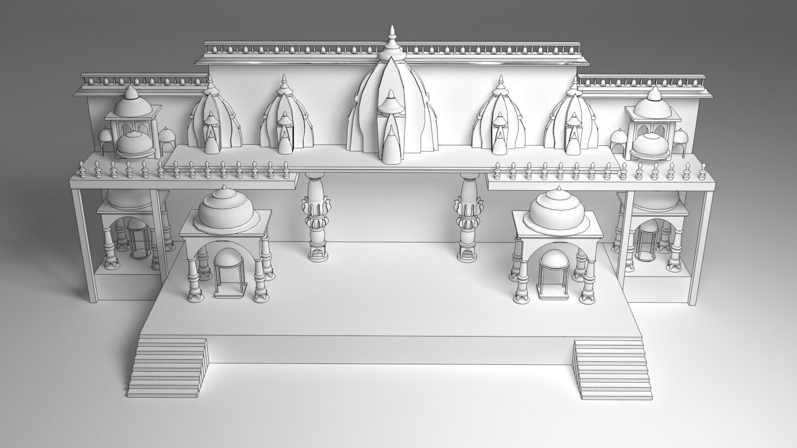 Indian Wedding Stage 3D model_3