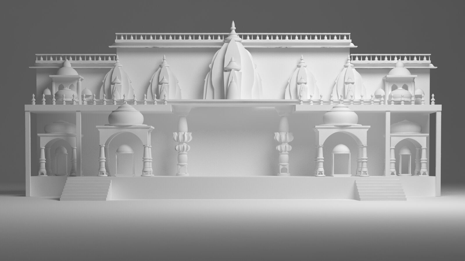 Indian Wedding Stage 3D model_4