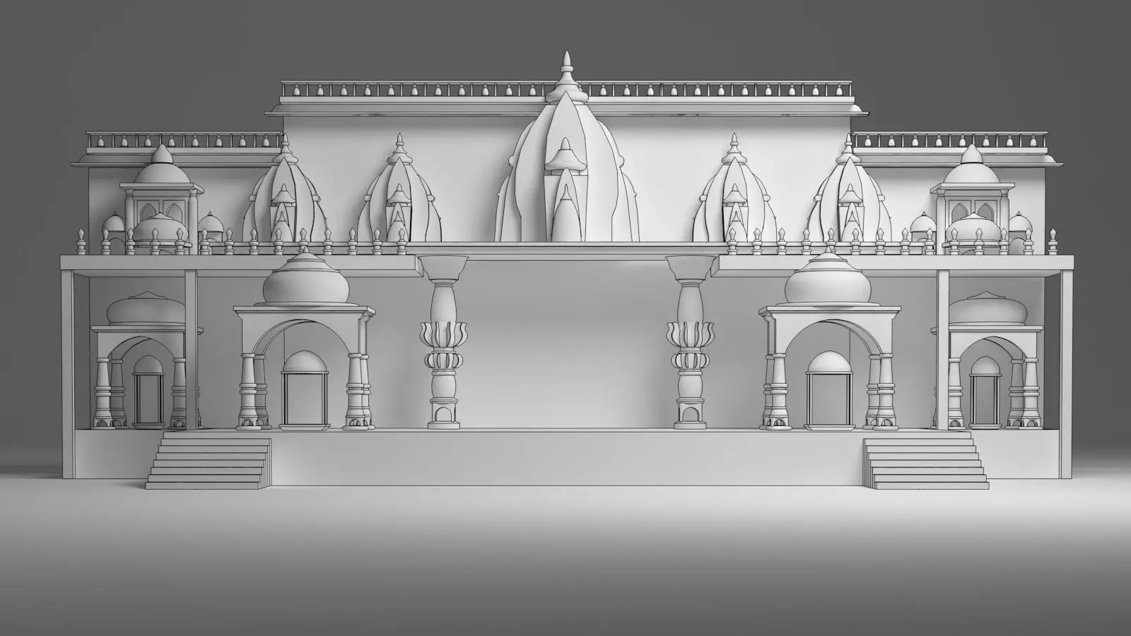 Indian Wedding Stage 3D model_0