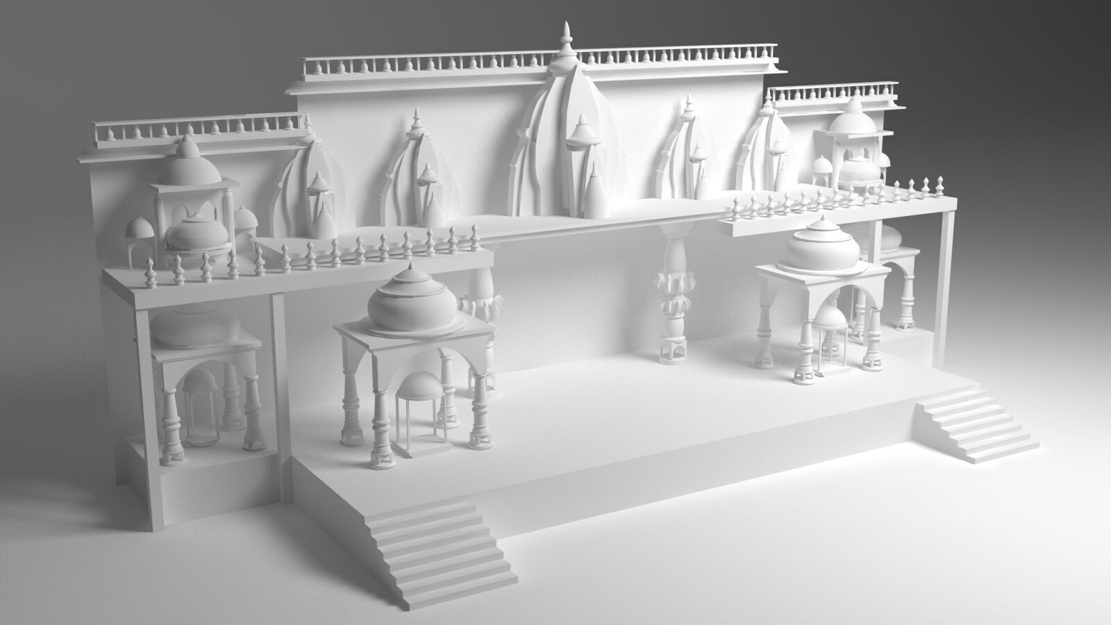 Indian Wedding Stage 3D model_5