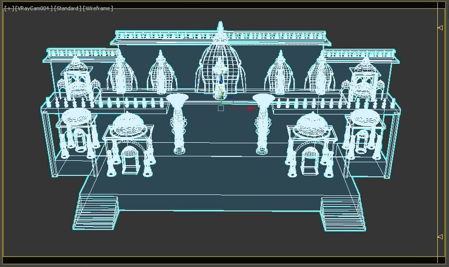 Indian Wedding Stage 3D model_15