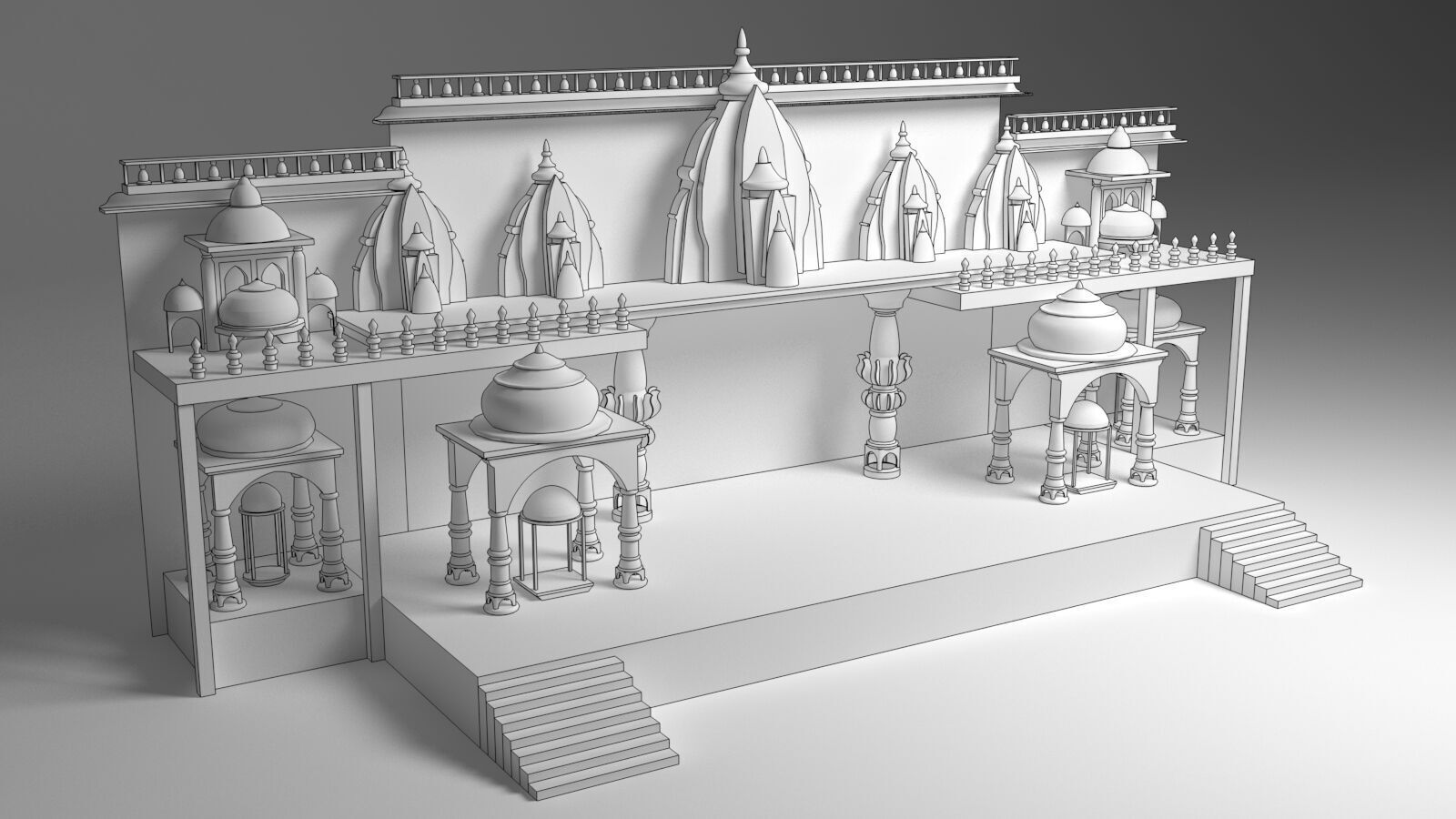 Indian Wedding Stage 3D model_1
