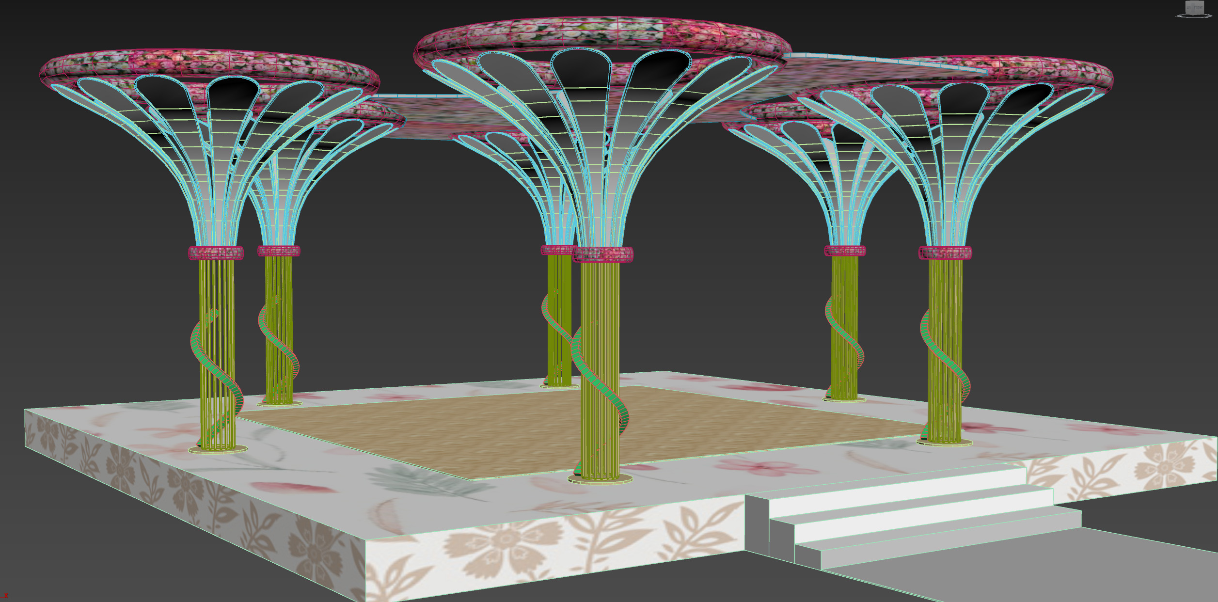 Wedding Decoration Tree Structure 3D model_5
