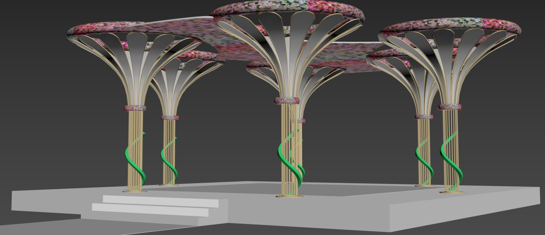 Wedding Decoration Tree Structure 3D model_2