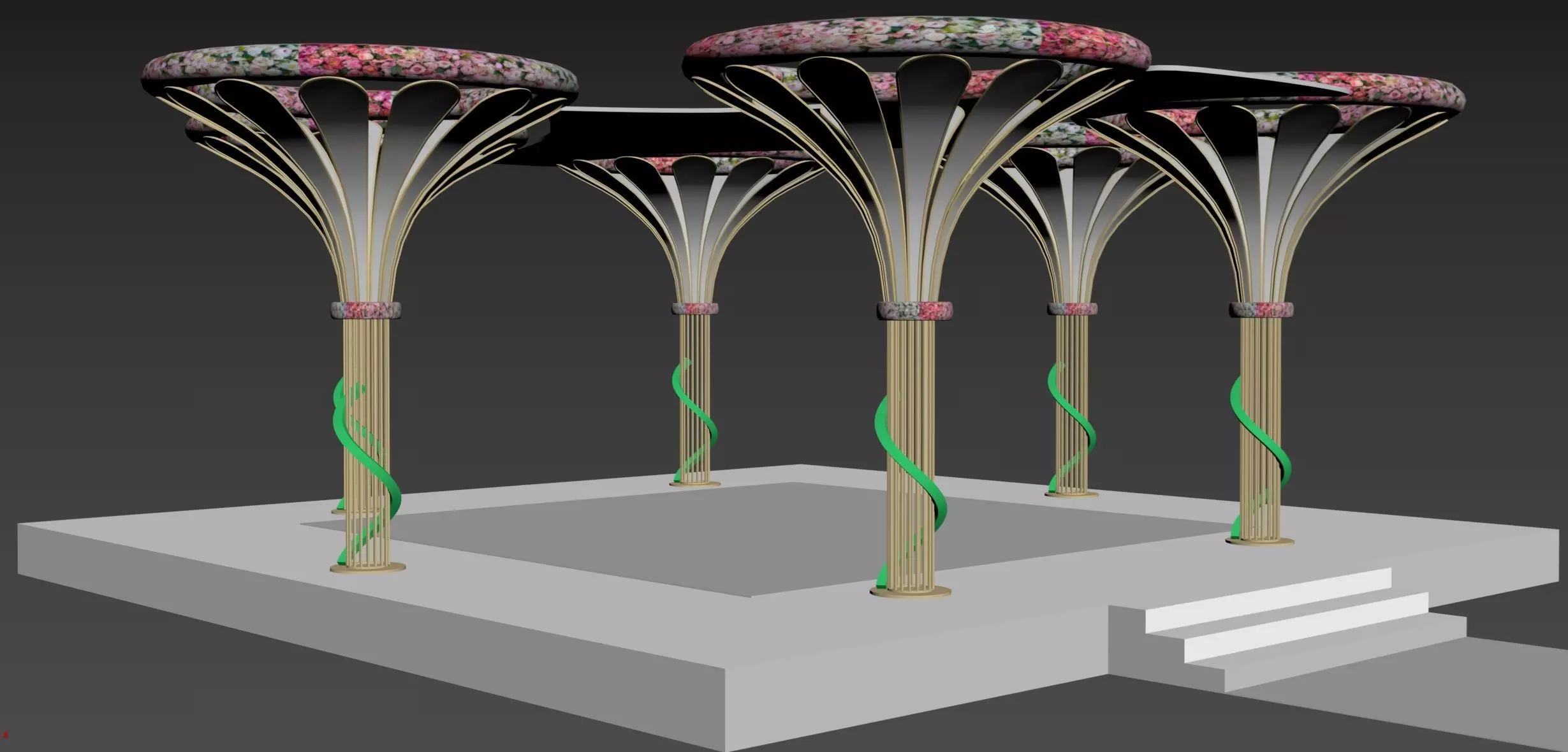 Wedding Decoration Tree Structure 3D model_0