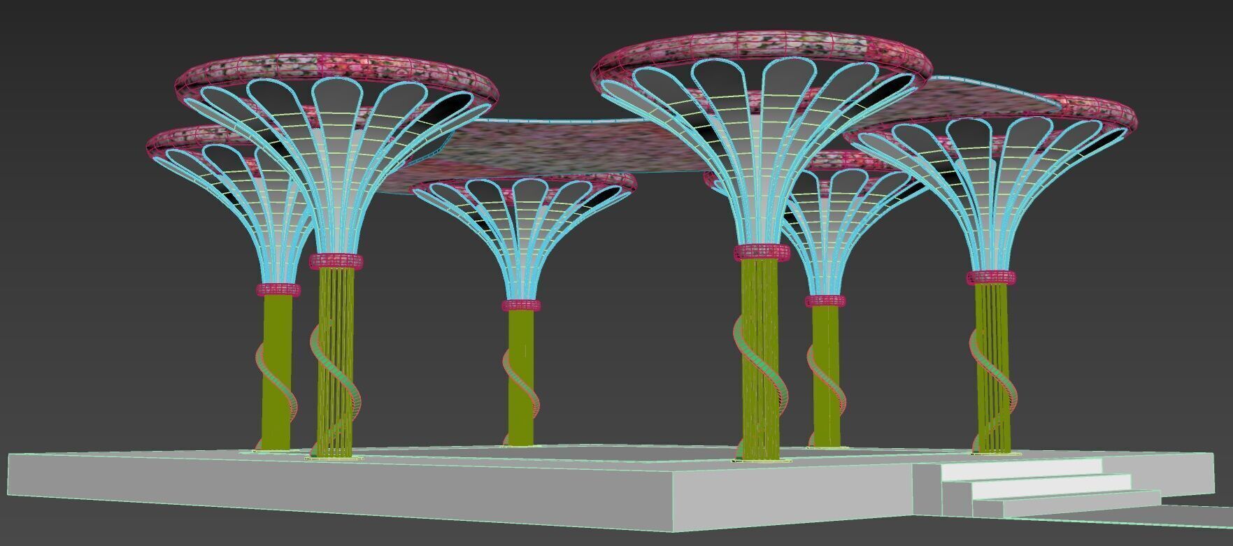Wedding Decoration Tree Structure 3D model_4