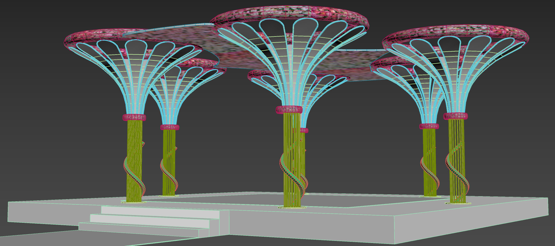 Wedding Decoration Tree Structure 3D model_3