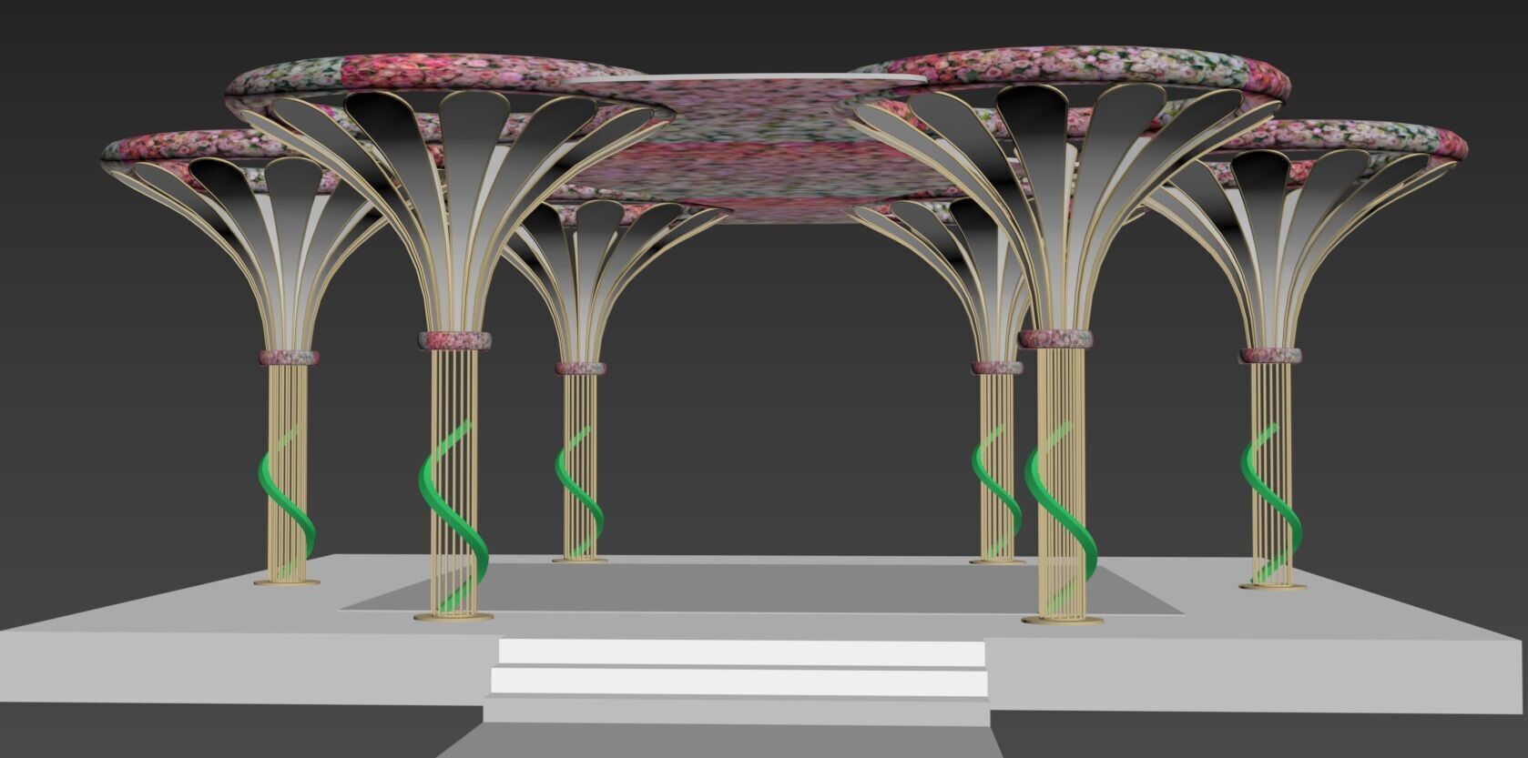 Wedding Decoration Tree Structure 3D model_1