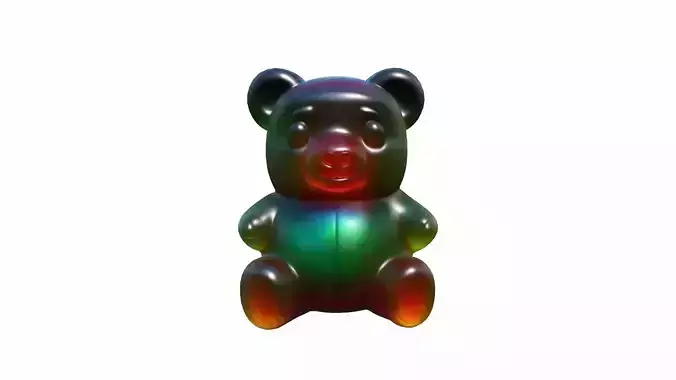 Colorful Gummy Bears Cartoon Collection 3d Render