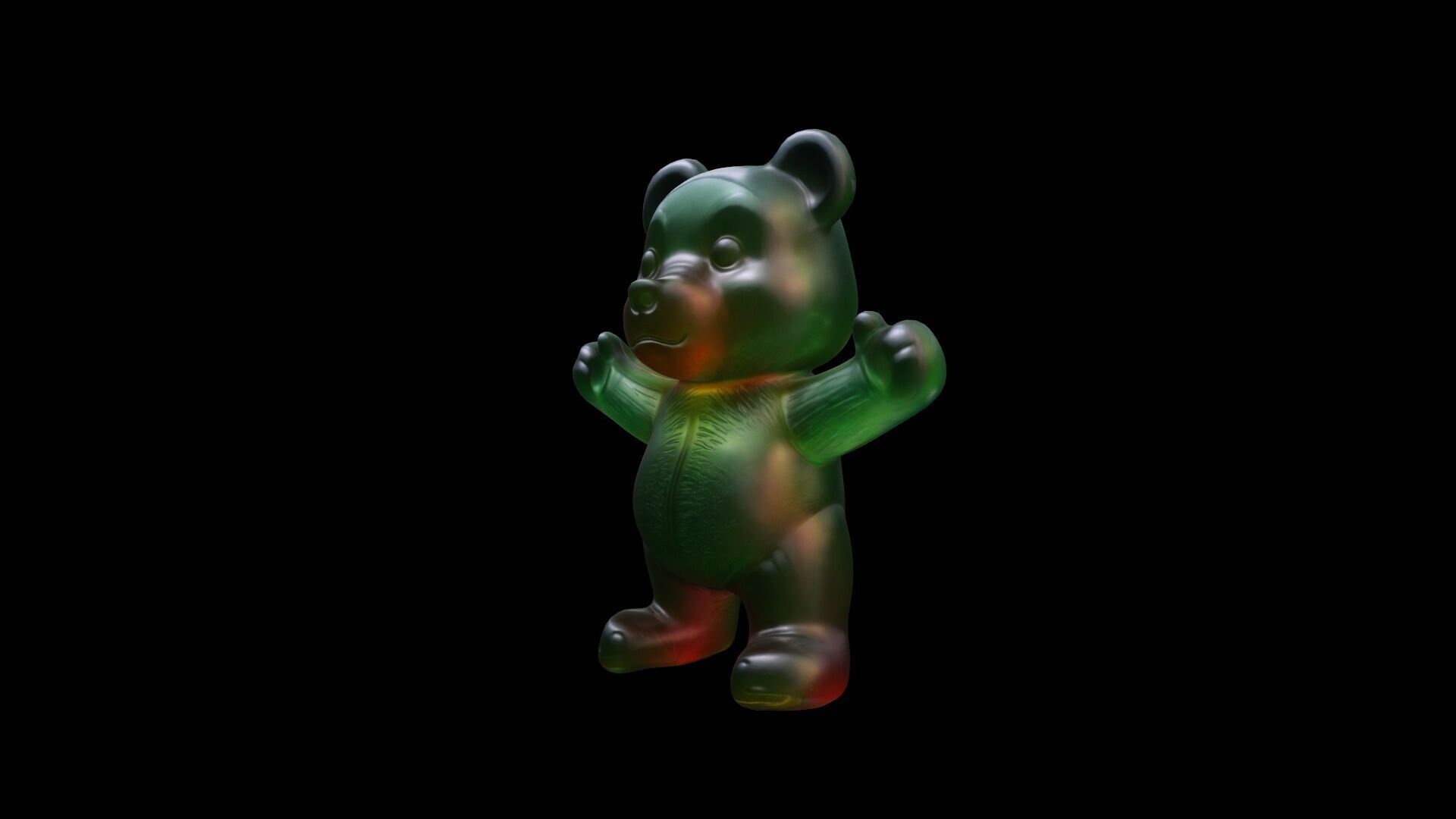 Colorful Gummy Bears Cartoon Collection 3d Render 3D model_3