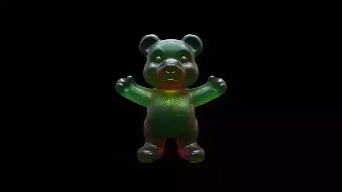 Colorful Gummy Bears Cartoon Collection 3d Render