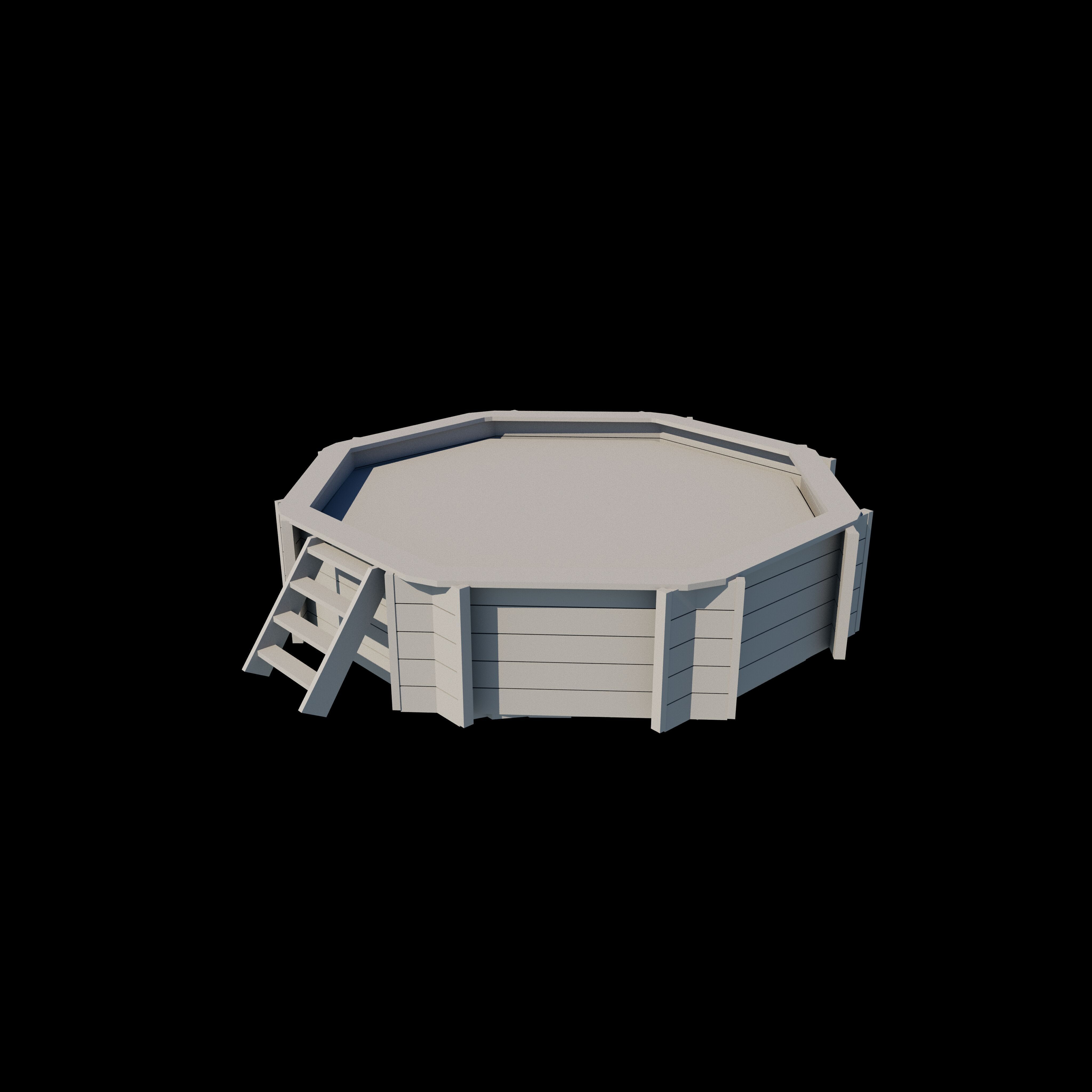 Wooden swimming pool 3D model_14