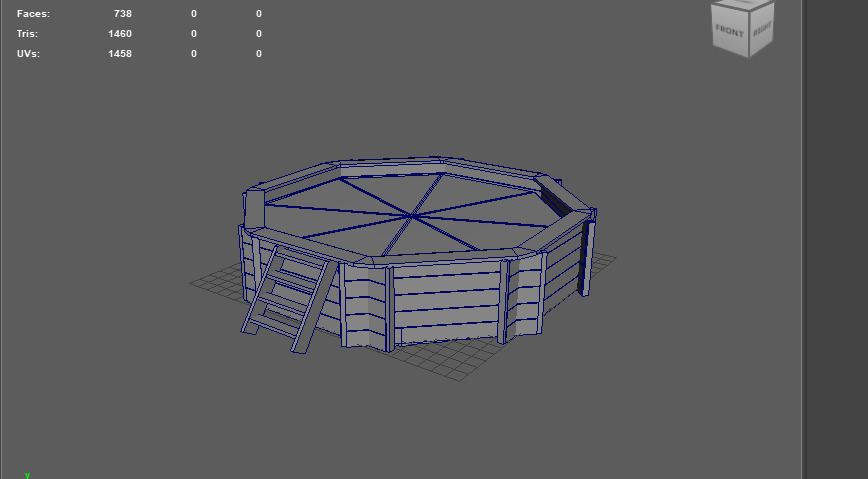 Wooden swimming pool 3D model_13