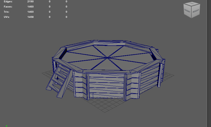 Wooden swimming pool 3D model_12