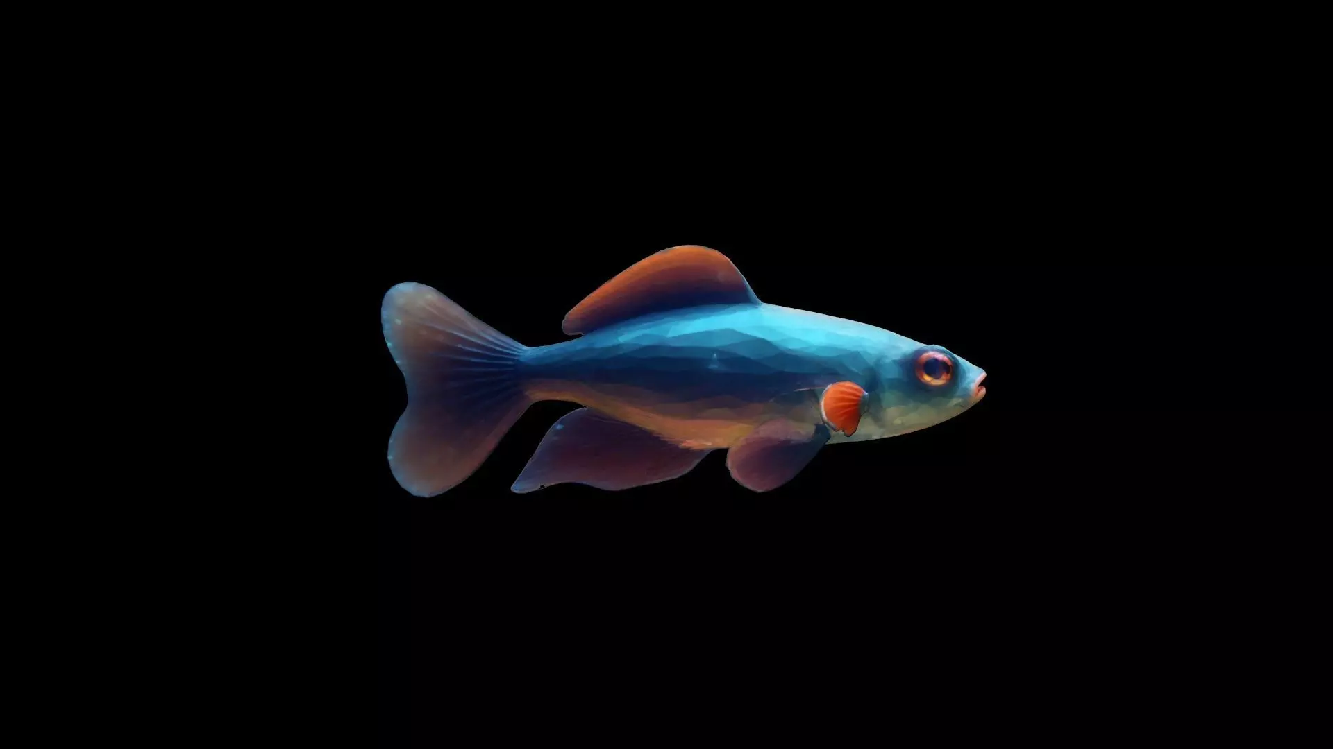 Guppy Colorful Rainbow Tropical Aquarium Fish 3d Render 3D model