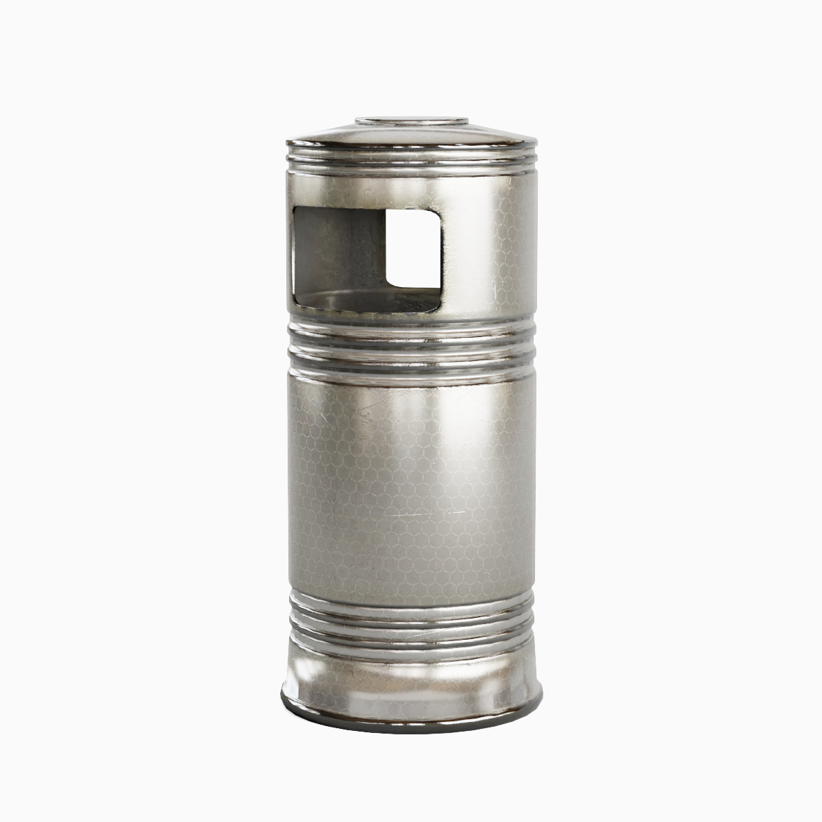 Metal Street Trash Bin 02 Low-poly 3D model_1