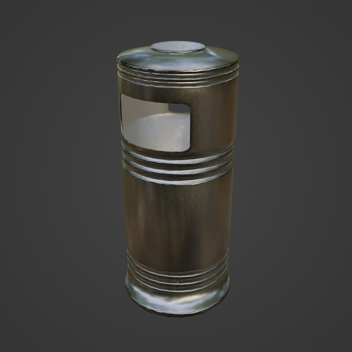 Metal Street Trash Bin 02 Low-poly 3D model_6
