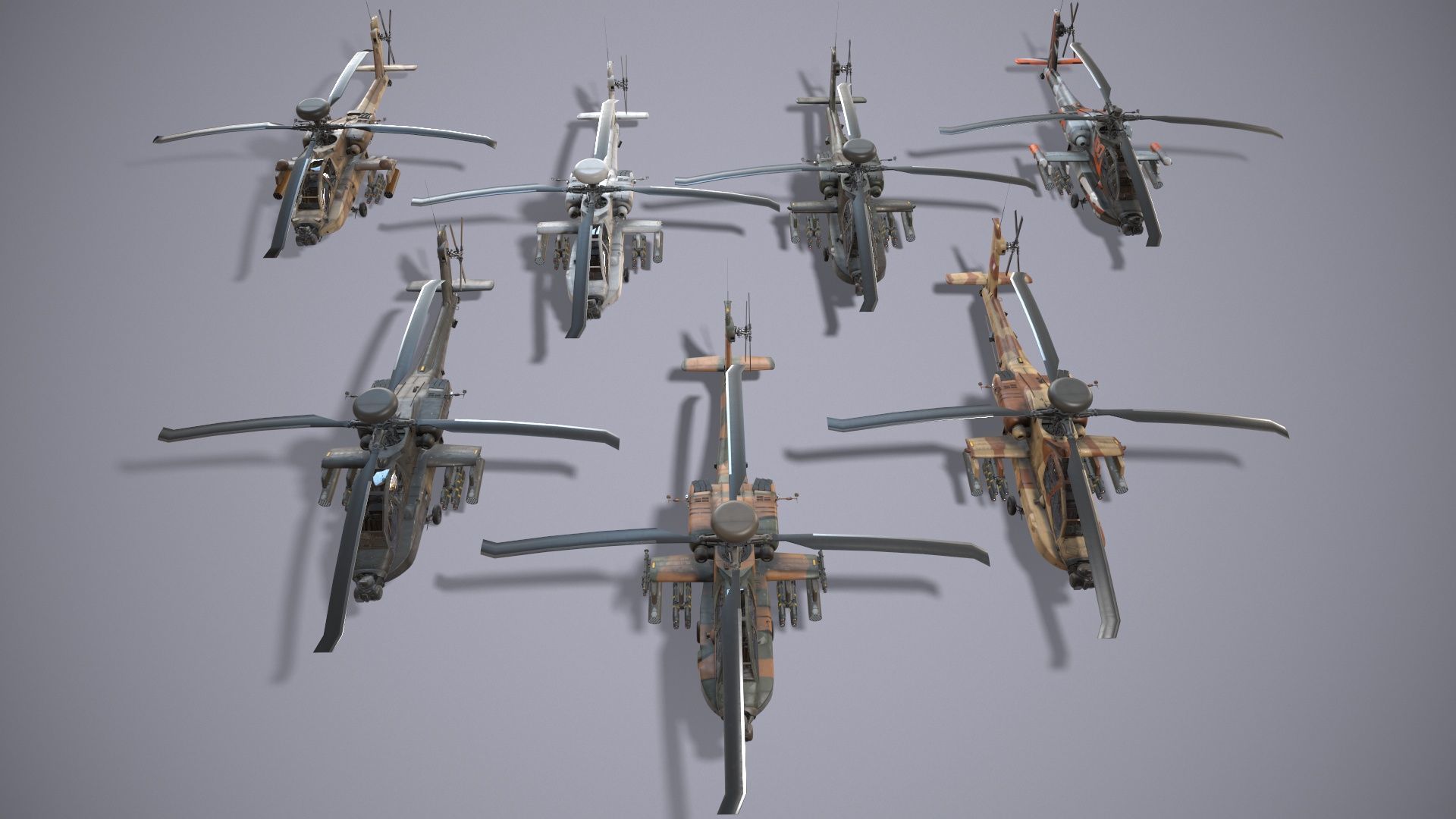 Helicopters Apache AH-64 Collection _10