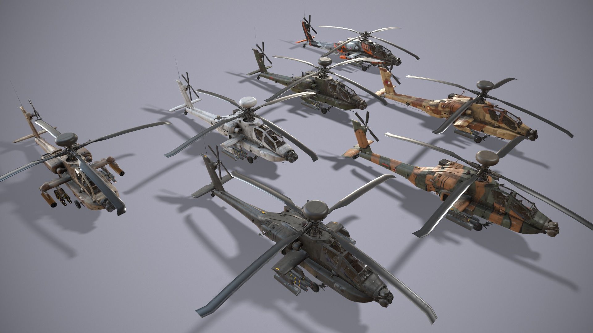 Helicopters Apache AH-64 Collection _9