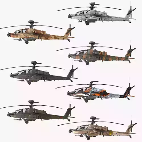 Helicopters Apache AH-64 Collection 