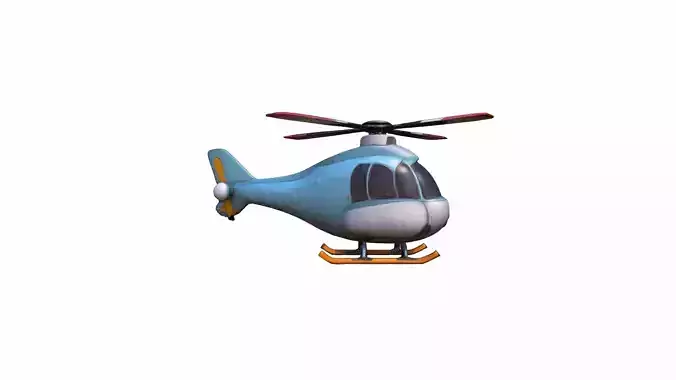 Square Crop Of Helicopter Flying In Sky 3d Render 3D model