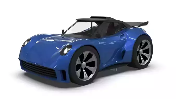 Cartoon Vehicle - Youtube timelapse modeling   Low-poly 3D model
