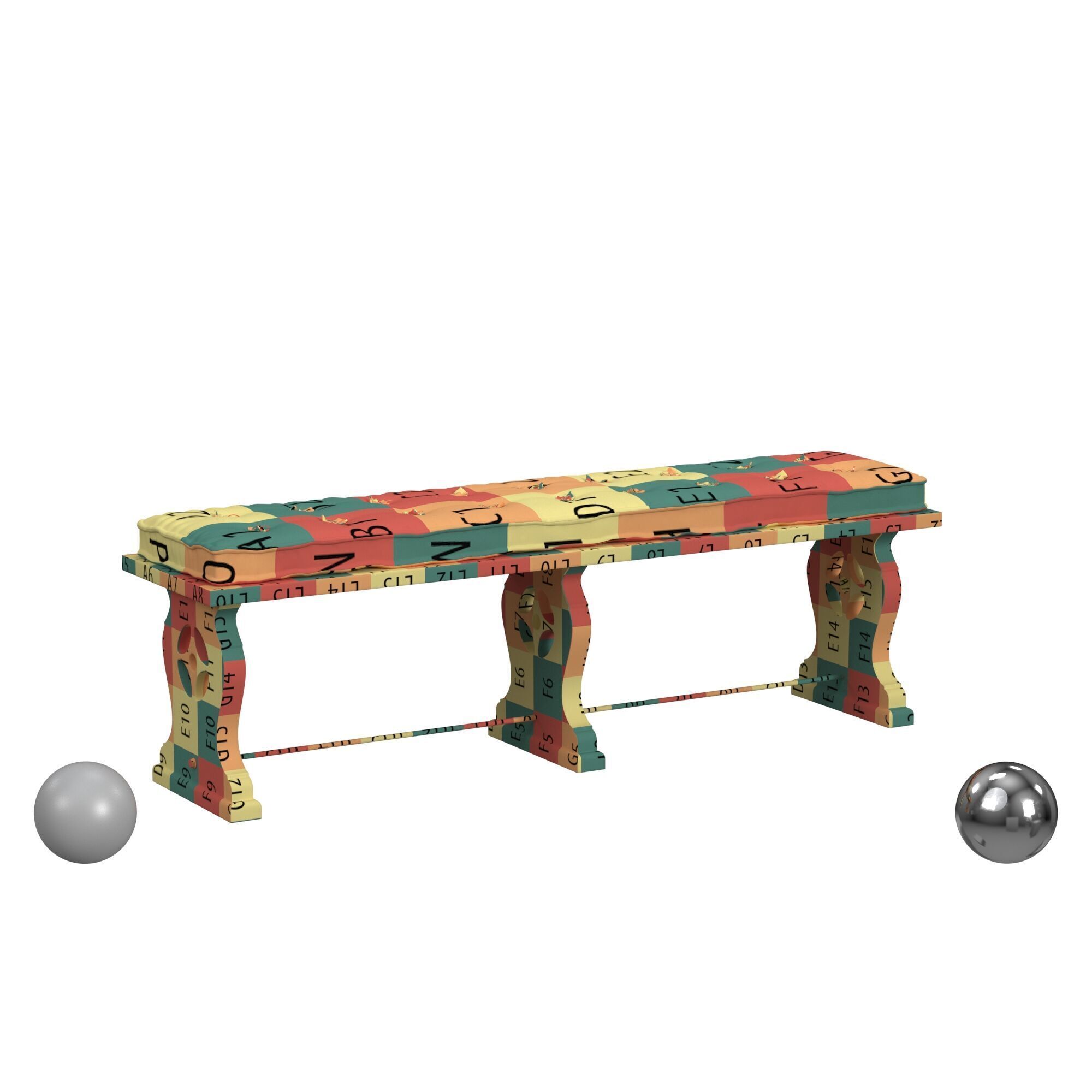 Hooker Furniture Ciao Bella Bench 3D model_2