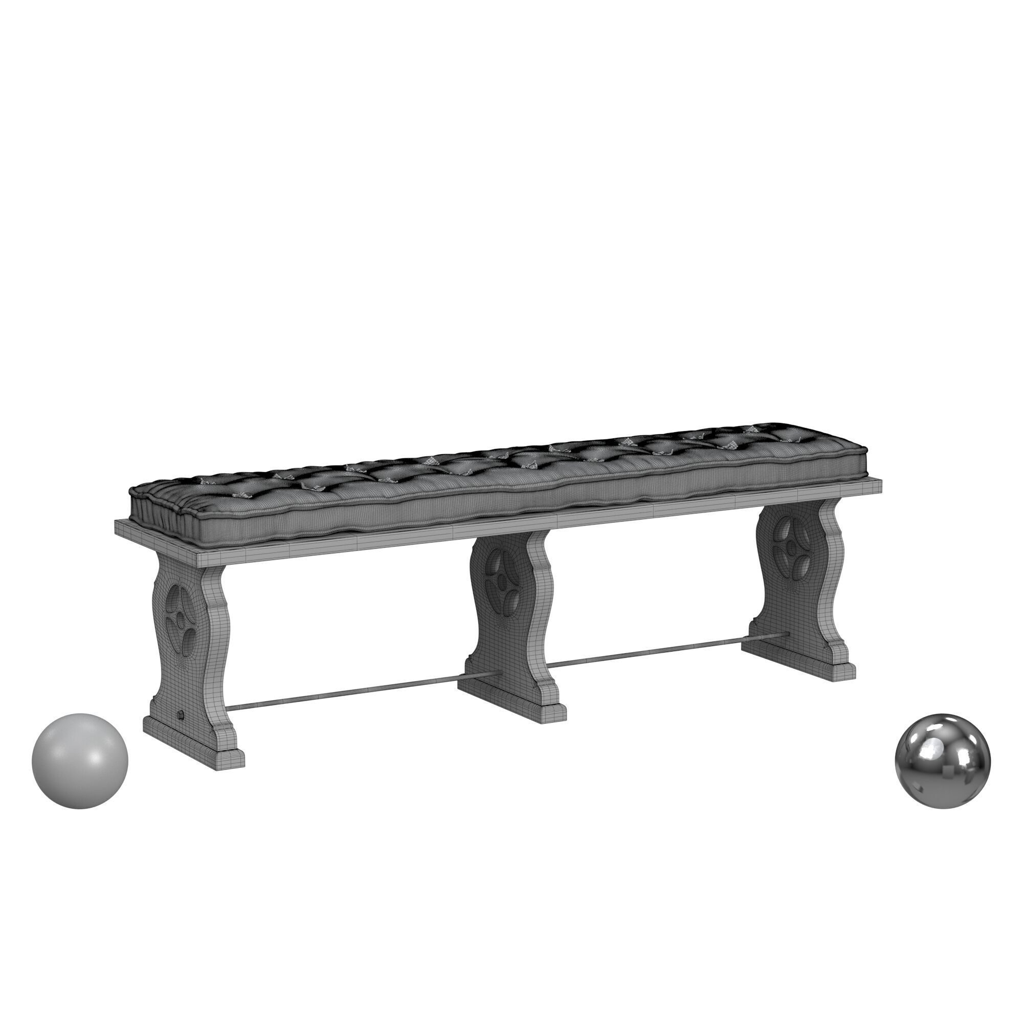 Hooker Furniture Ciao Bella Bench 3D model_3