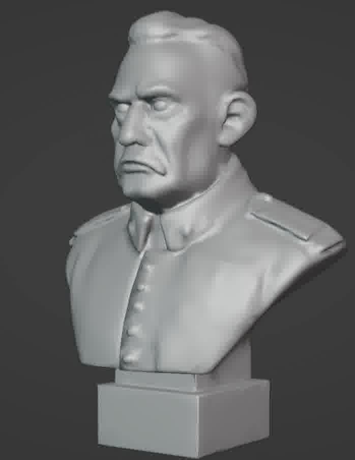 Benito Mussolini Bust 3D print model_43
