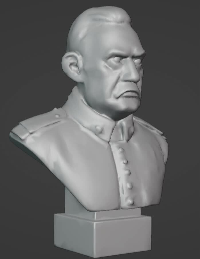Benito Mussolini Bust 3D print model_17