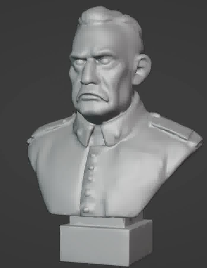 Benito Mussolini Bust 3D print model_46